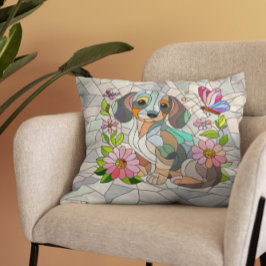 Teckel hond - Doxie -kleurrijk mozaïek Kussen