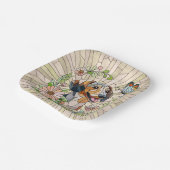 Teckel hond - Doxie -kleurrijk mozaïek Papieren Bordje (Gebogen)