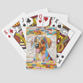 Teckel hond - Doxie -kleurrijk mozaïek Pokerkaarten