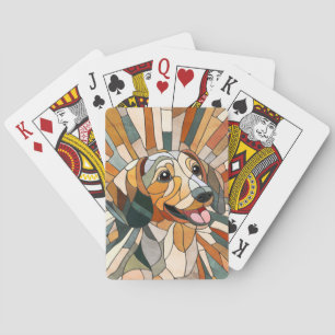 Teckel hond - Doxie -kleurrijk mozaïek Pokerkaarten