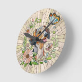 Teckel hond - Doxie -kleurrijk mozaïek Ronde Klok (Hoek)