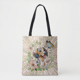 Teckel hond - Doxie -kleurrijk mozaïek Tote Bag