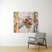 Teckel hond - Doxie -kleurrijk mozaïek Wandkleed (In Situ (horizontaal))