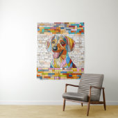Teckel hond - Doxie -kleurrijk mozaïek Wandkleed (In situ)