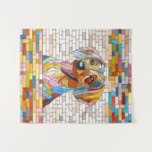 Teckel hond - Doxie -kleurrijk mozaïek Wandkleed (Voorkant (horizontaal))