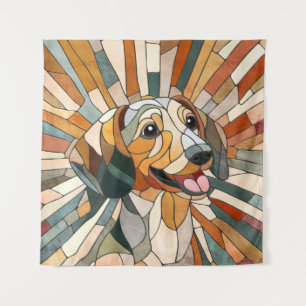 Teckel hond - Doxie -kleurrijk mozaïek Wandkleed
