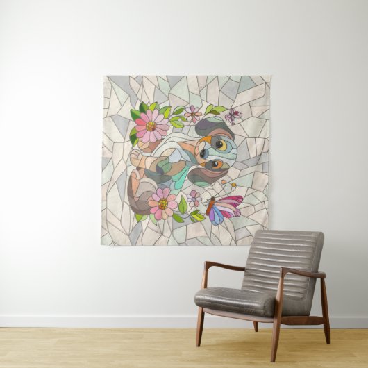 Teckel hond - Doxie -kleurrijk mozaïek Wandkleed (In Situ (horizontaal))