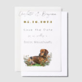 Teckel Hond en Wildflowers Save the Date Vellum Uitnodigingen (Offset)