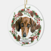 Teckel hond Gepersonaliseerd Huisdier Ornament (Links)