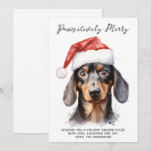 Teckel Hond Gepersonaliseerde Kerstman Vrolijk Ker Feestdagenkaart (Voorkant / Achterkant)