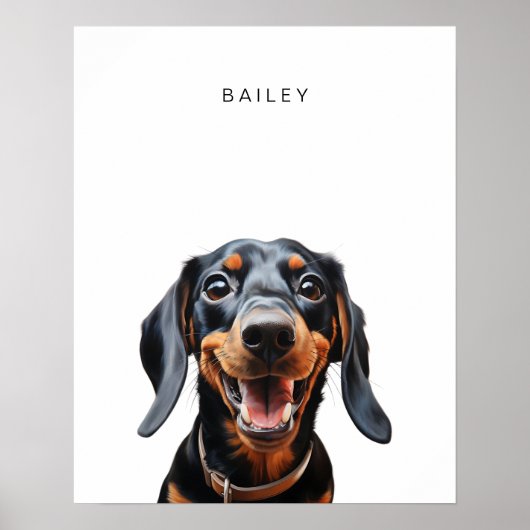 Teckel Hond Gepersonaliseerde Print (Voorkant)