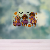 Teckel Hond Ghost Halloween Acryl Bord (Neutraal)