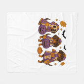 Teckel Hond Ghost Halloween Fleece Deken (Voorkant (Horizontaal))
