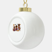 Teckel Hond Ghost Halloween Keramische Bal Ornament (Rechts)