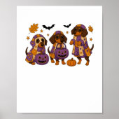 Teckel Hond Ghost Halloween Poster (Voorkant)