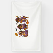 Teckel Hond Ghost Halloween Spandoek (Verticaal)