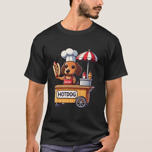 Teckel Hond Grappig Weenie Worst Hotdog Sandwich T-shirt (Voorkant)