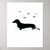 Teckel Hond – Halloween Moon Silhouette Classic Poster (Voorkant)