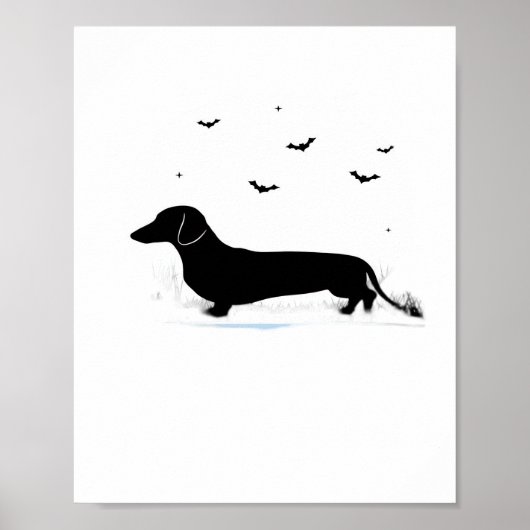 Teckel Hond – Halloween Moon Silhouette Classic Poster (Voorkant)