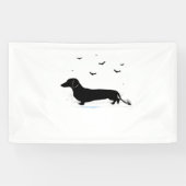 Teckel Hond – Halloween Moon Silhouette Classic Spandoek (Horizontaal)