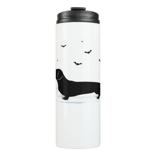 Teckel Hond – Halloween Moon Silhouette Classic Thermosbeker (Voorkant)