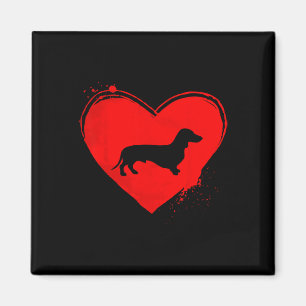 Teckel Hond Hart Vorm Valentijn Hondenliefhebbers Magneet