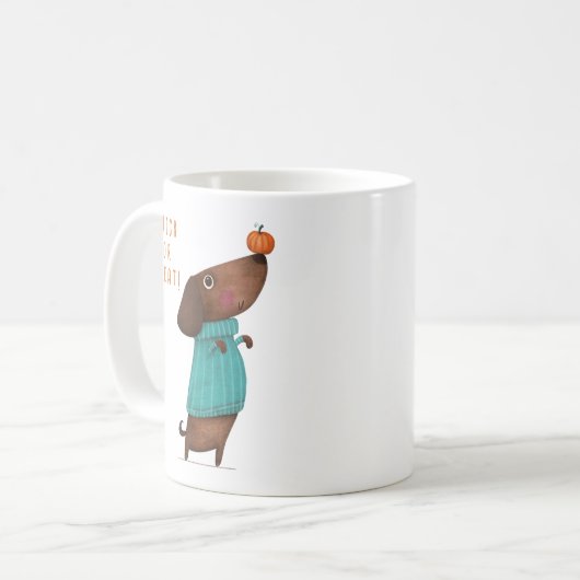 Teckel Hond Herfst Halloween Herfst Koffiemok (Voorkant links)