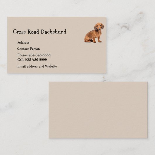 Teckel Hond Huisdier Visitekaartje Magneet (Voorkant / Achterkant)