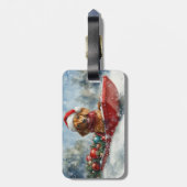 Teckel Hond in Sledge Laat het Sneeuw Kerstmis Bagagelabel (Achterkant verticaal)