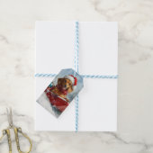 Teckel Hond in Sledge Laat het Sneeuw Kerstmis Cadeaulabel (Met Touw)