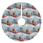 Teckel Hond in Sledge Laat het Sneeuw Kerstmis Kerstboom Rok (Voorkant)