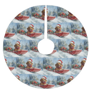 Teckel Hond in Sledge Laat het Sneeuw Kerstmis Kerstboom Rok