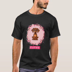 Teckel Hond Japanse Cherry Blossom Sakura T-shirt