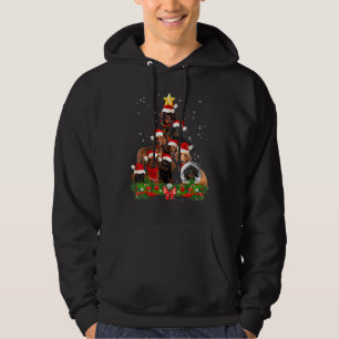 Teckel Hond Kerst Hond Lichte Boom Xmas Santa Hoodie