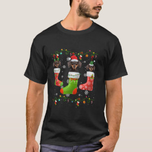 Teckel Hond Kerst Sokken Lights Puppy Dog Lov T-shirt