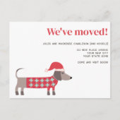 Teckel Hond Kerstmis Verhuisaankondiging Aankondigingskaart (Voorkant)