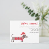 Teckel Hond Kerstmis Verhuisaankondiging Aankondigingskaart (Staand voorkant)