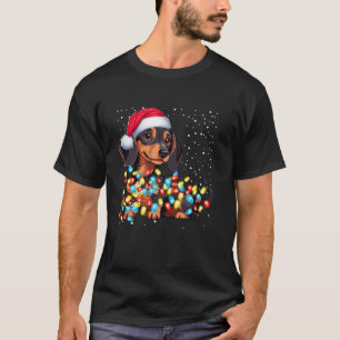 Teckel Hond Kerstverlichting Grappige Puma Puppy T-shirt