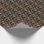 Teckel Hond Met Kerstcadeaus Open haard Cadeaupapier (Hoek)