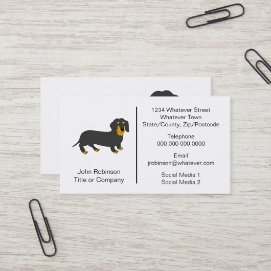 Teckel Hond Ontwerp Boarding Kennels Visitekaartje (Voorkant / Achterkant in situ)