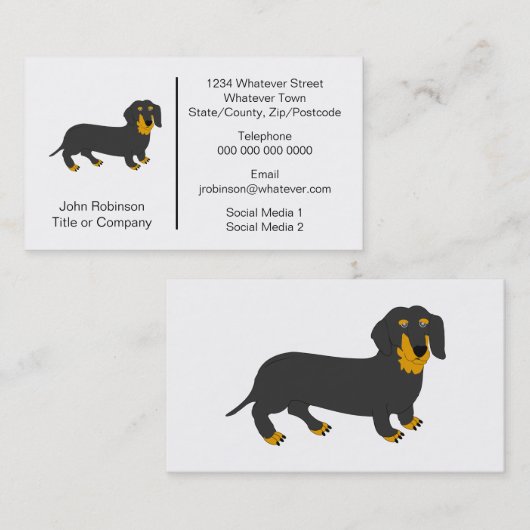 Teckel Hond Ontwerp Boarding Kennels Visitekaartje (Voorkant / Achterkant)