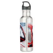 teckel hond op een auto, en de feestdagen waterfles  (Achterkant)