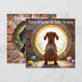 Teckel hond - Pasen Feestdagenkaart (Voorkant / Achterkant)