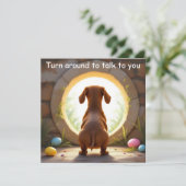 Teckel hond - Pasen Feestdagenkaart (Staand voorkant)