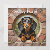 Teckel hond - Pasen Feestdagenkaart (Achterkant)