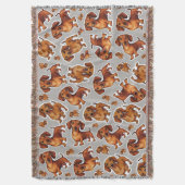 Teckel Hond Patroon Fleece Deken (Voorkant Verticaal)