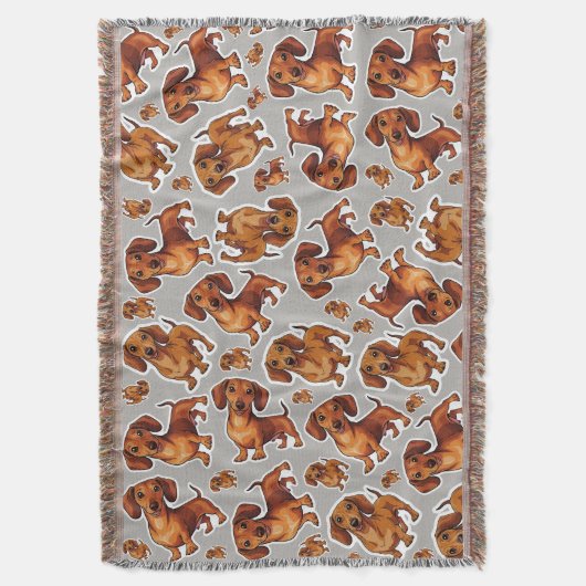 Teckel Hond Patroon Fleece Deken (Voorkant Verticaal)