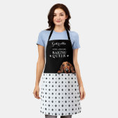 Teckel Hond Poot Print Zwart Wit Custom Schort (Gedragen)