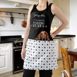 Teckel Hond Poot Print Zwart Wit Custom Schort