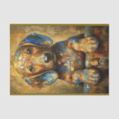 Teckel Hond Puppy Olie Portret BV1 Decoupage Tissuepapier (Voorkant)